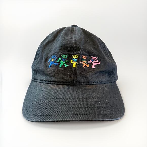 Grateful Dead Other - Grateful Dead Mens Black Dancing Bears Classic Rock Adjustable Strapback Hat Cap